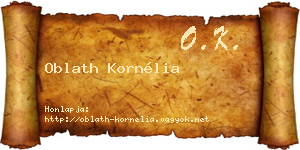 Oblath Kornélia névjegykártya